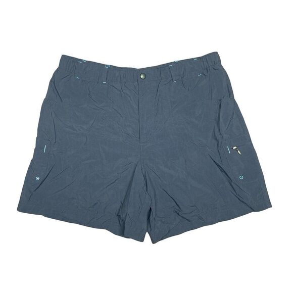 Columbia Shorts Womens Medium Blue 5” Inseam Nylon Stretch Elastic Waist Fishing - Picture 1 of 10